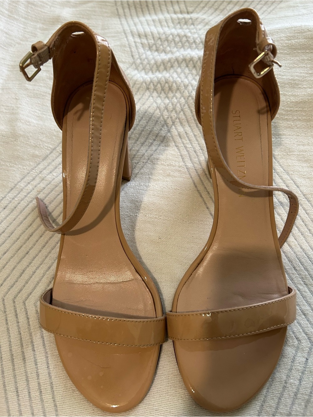 Stuart weitzman nude block heel sandals